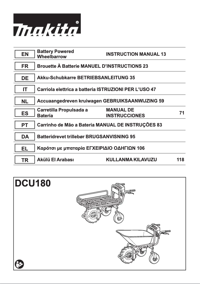 First page image of the manual for DCU180Z
