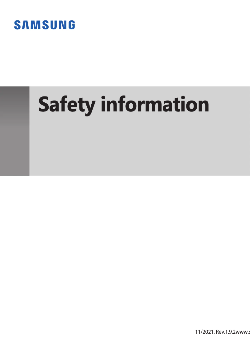 Page 1 of the manual Safety Instructions Samsung Galaxy A42