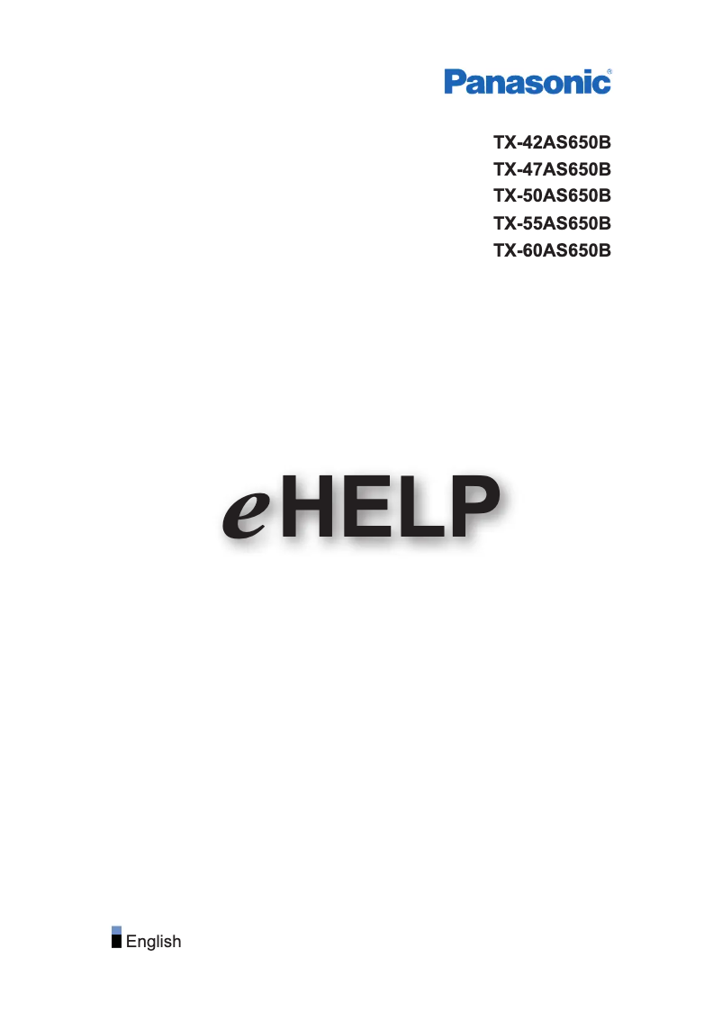 First page image of the manual for TX-42AS650B