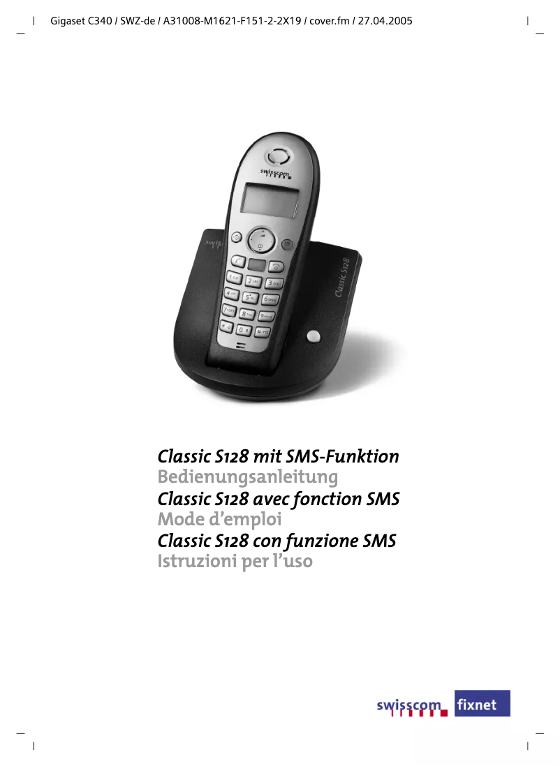 Page 1 of the manual User Manual Swisscom Classic S128