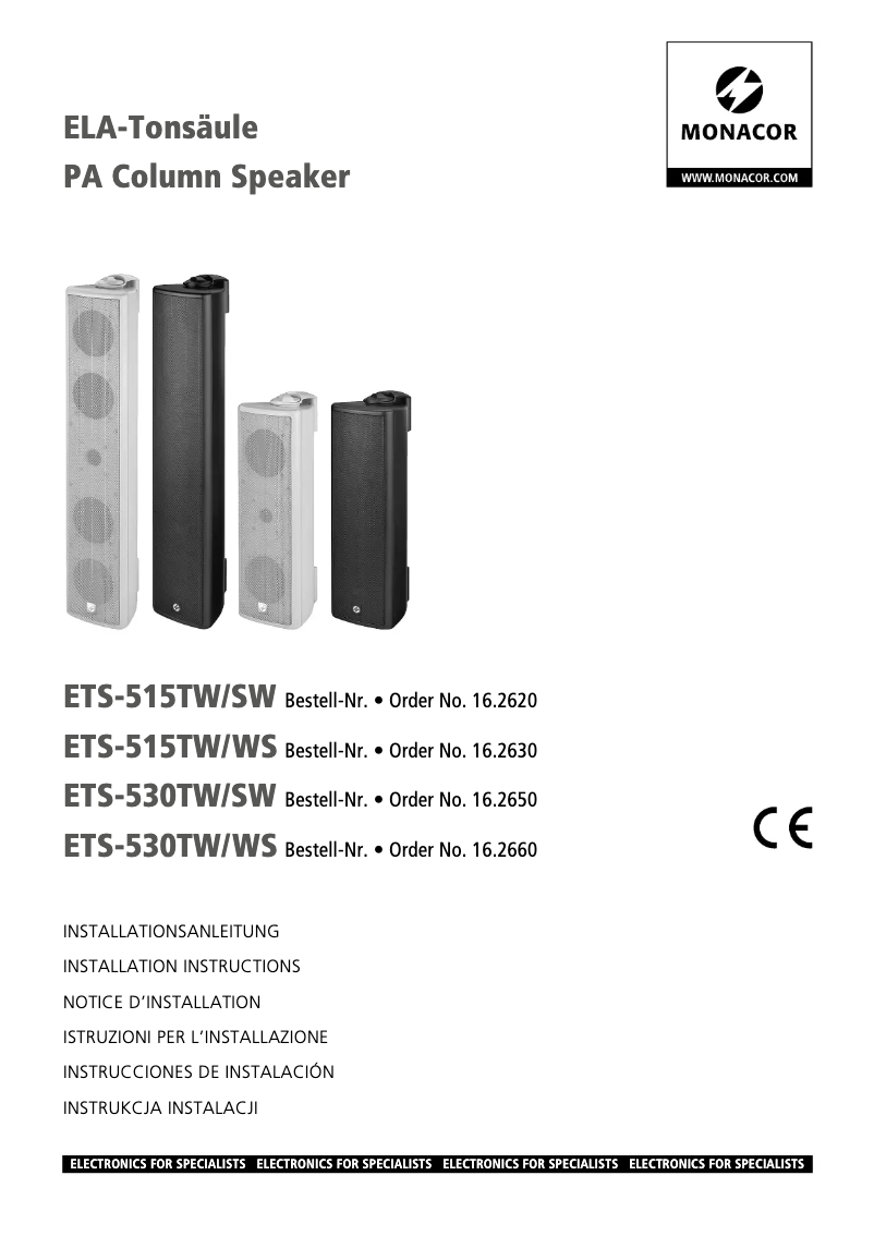 First page image of the manual for ETS-530TW/SW
