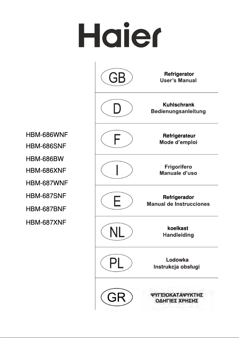 First page image of the manual for HBM-686XNF
