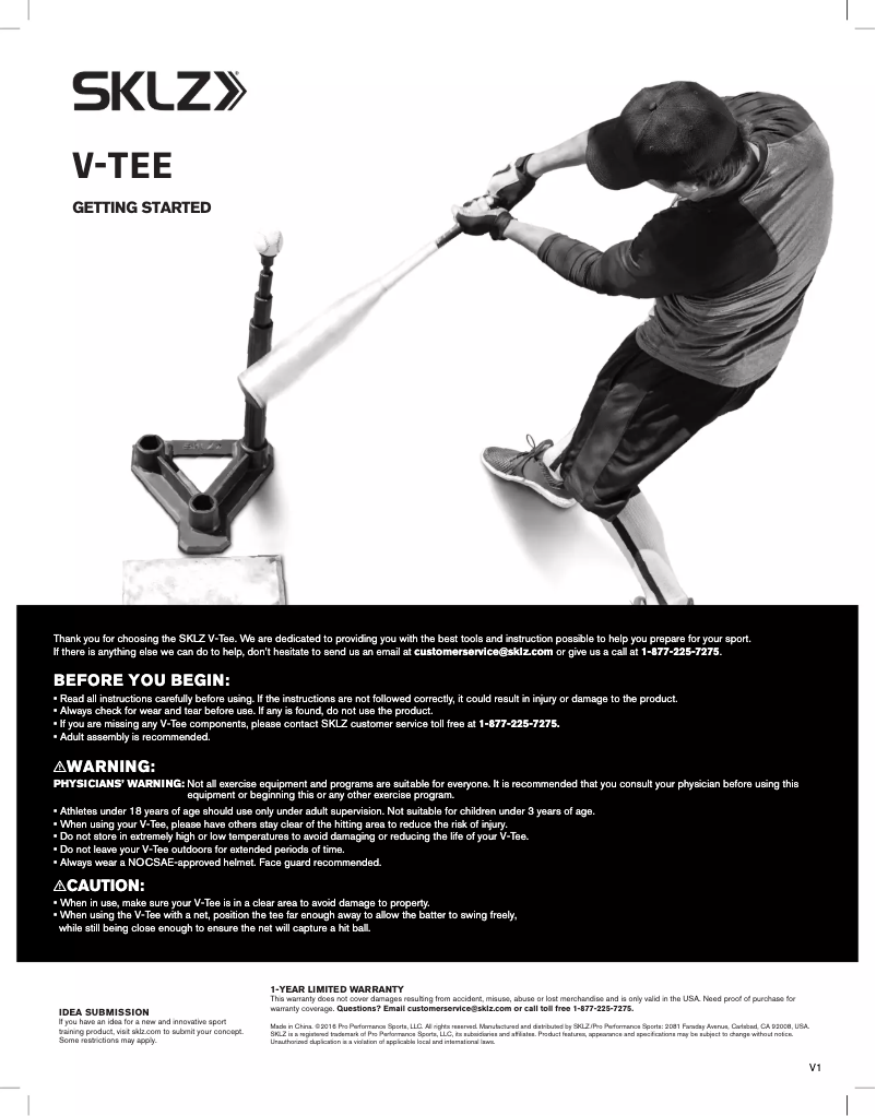 First page image of the manual for V-TEE
