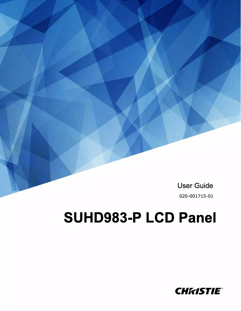 Page 1 of the manual User Manual Christie Secure SUHD983-P