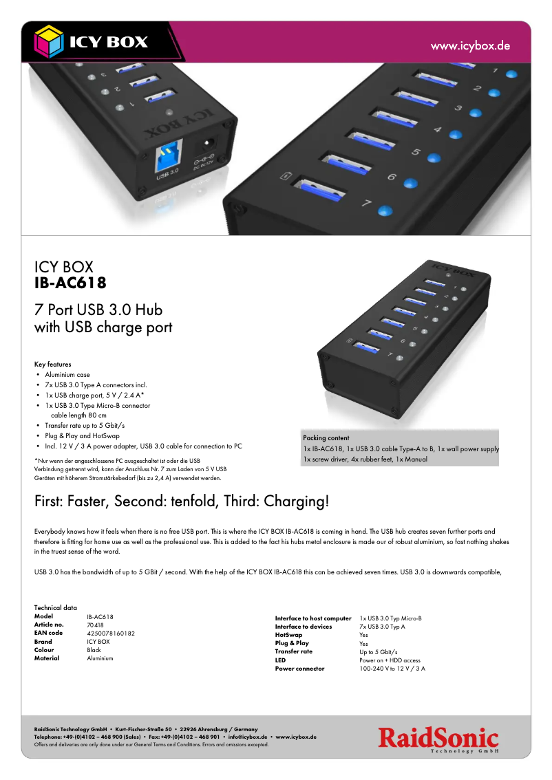 Image de la première page du manuel de l'appareil IB-AC618