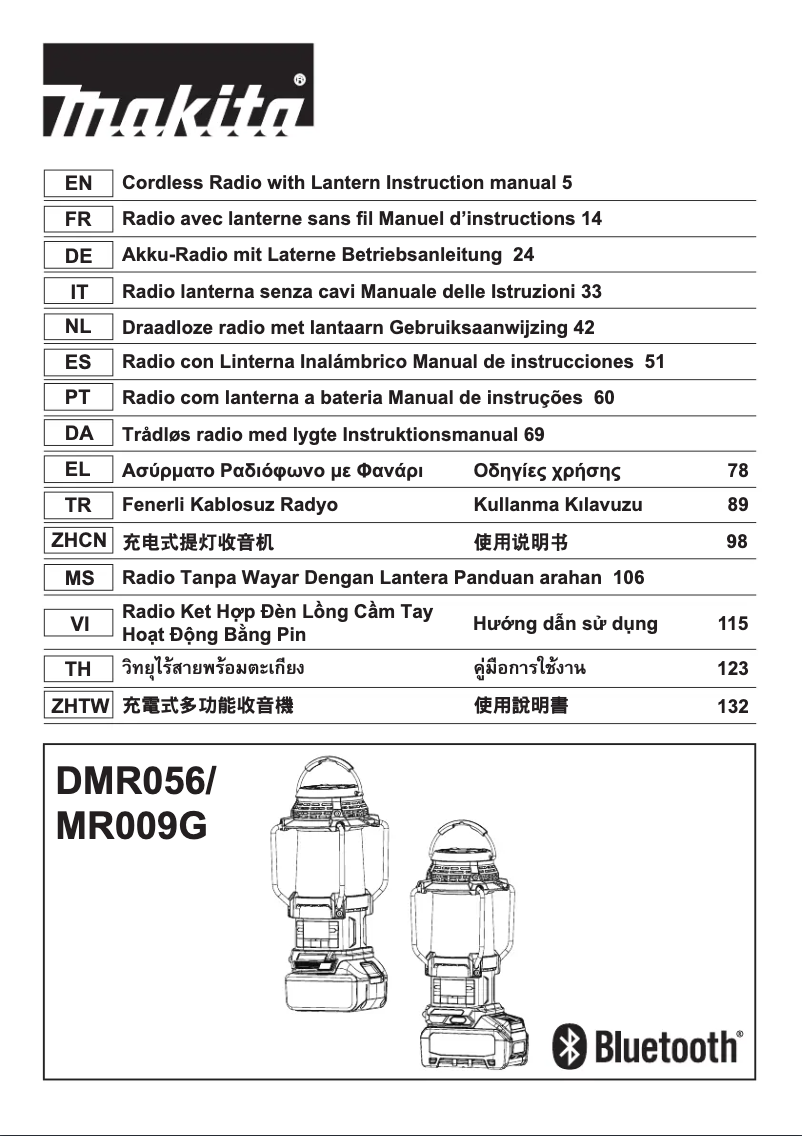 Page 1 of the manual User Manual Makita MR009G
