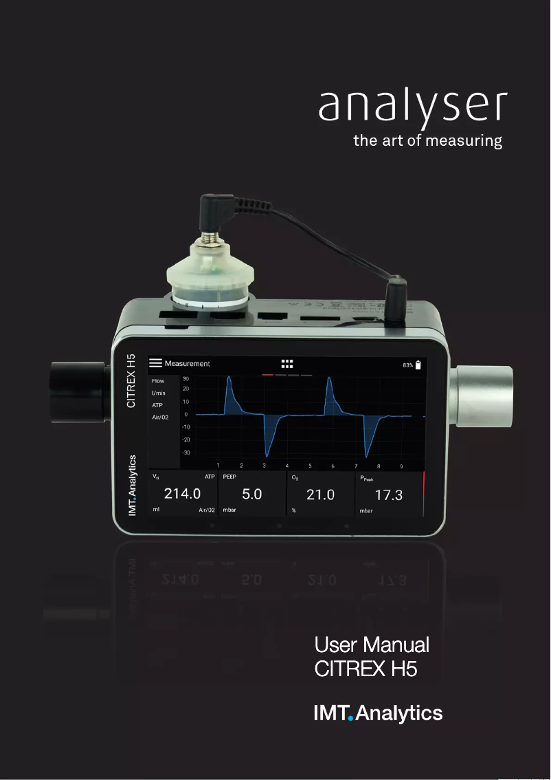 Page 1 of the manual User Manual Rigel Medical Citrex H5