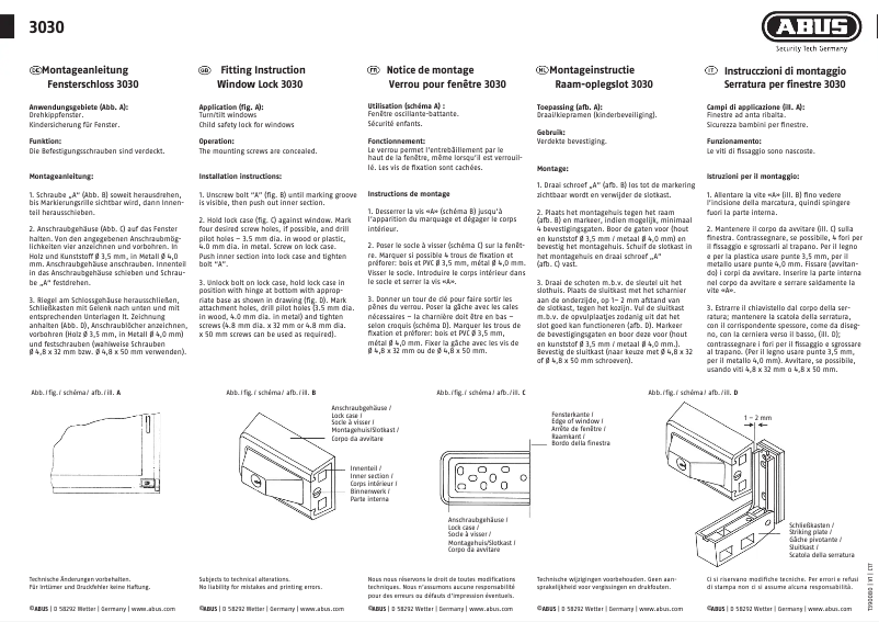 Page 1 of the manual User Manual Abus 3030