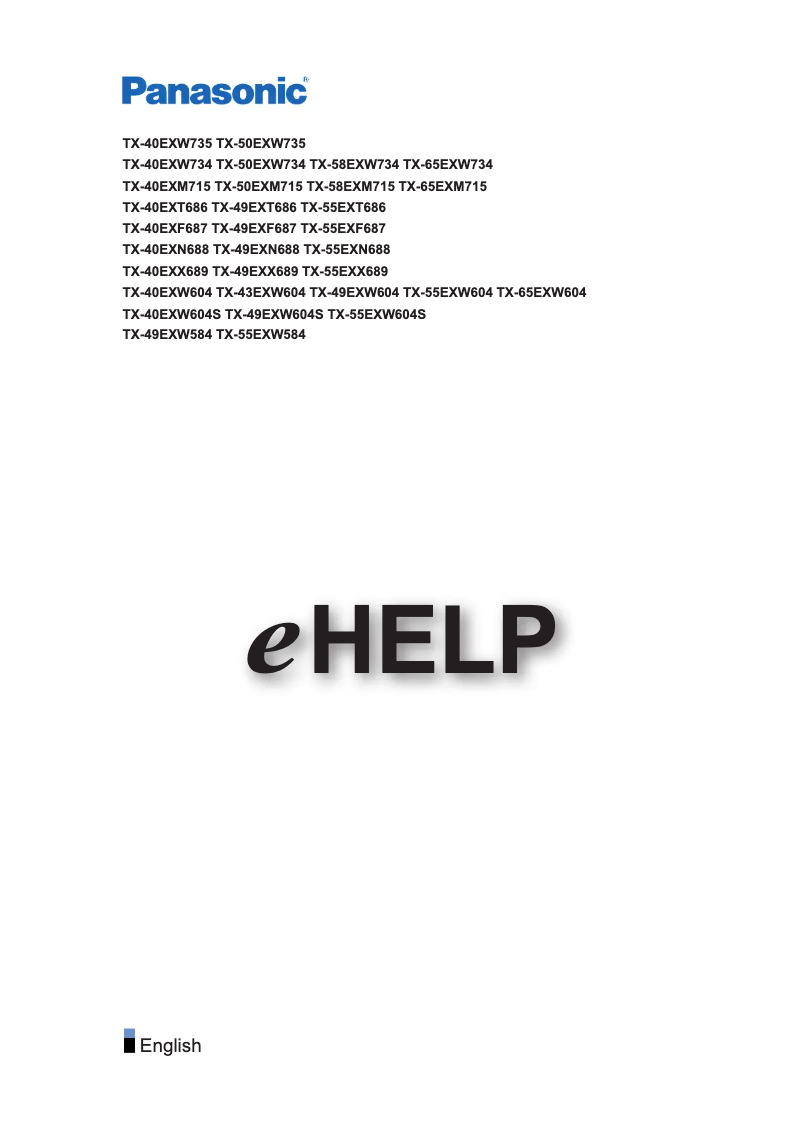 Page 1 of the manual User Manual Panasonic TX-40EXF687