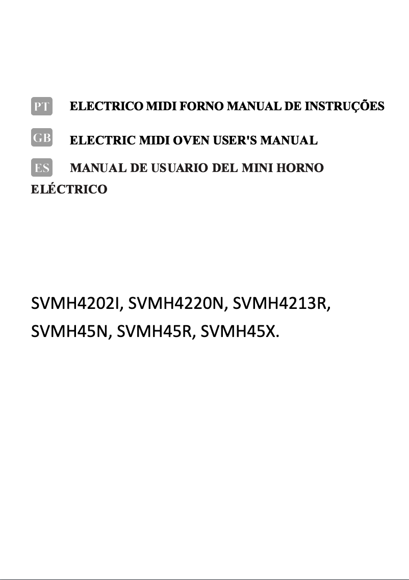 First page image of the manual for SVMH4213R