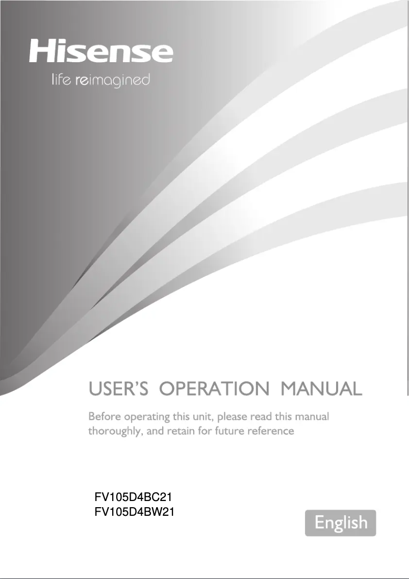 Page 1 of the manual User Manual Hisense FV105D4BC21