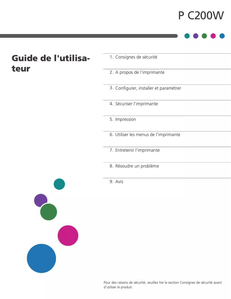 First page image of the manual for P C200W