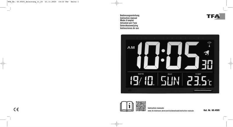 Page 1 de la notice Manuel utilisateur TFA 60.4505