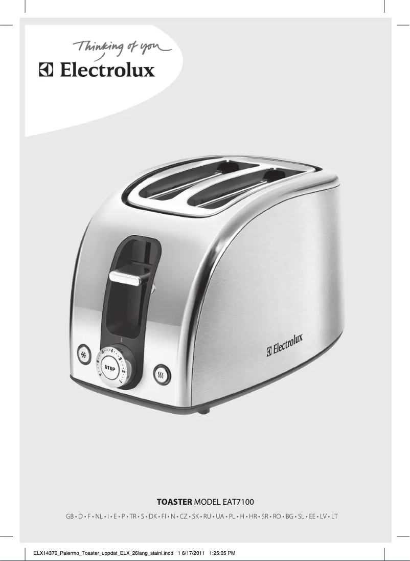 First page image of the manual for EAT7100R