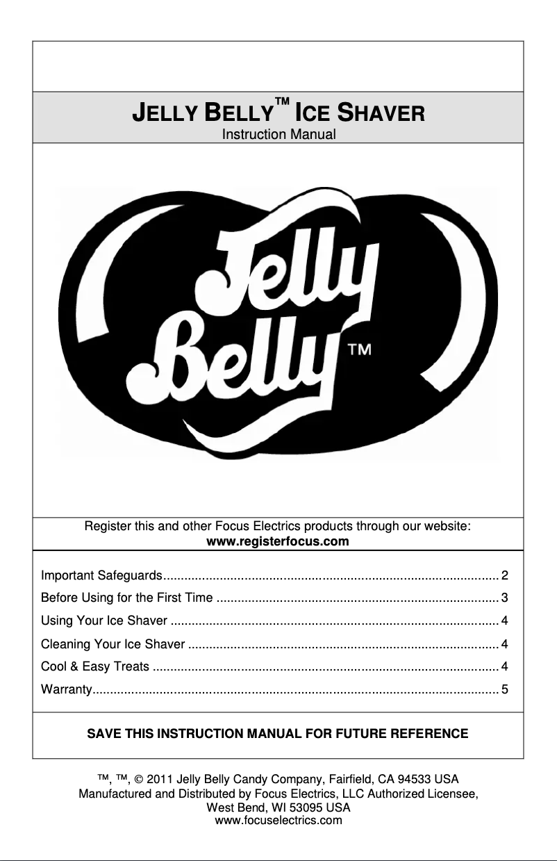 Page 1 of the manual User Manual Focus Electrics JB15933