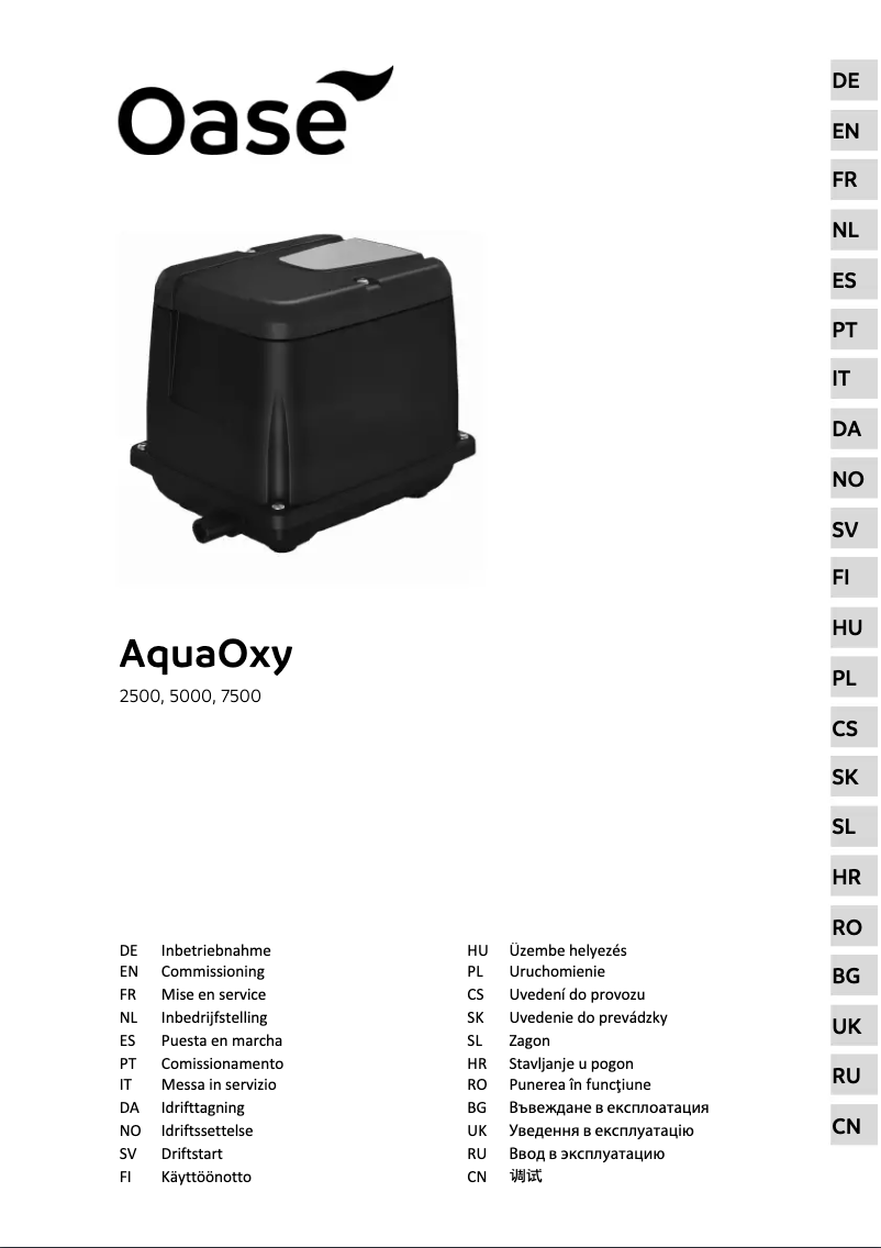 First page image of the manual for AquaOxy 2500