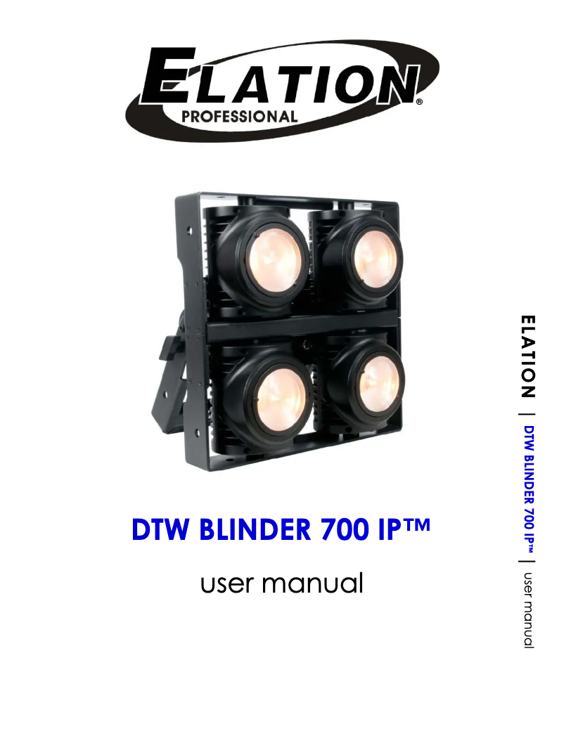 Page 1 de la notice Manuel utilisateur Elation DTW Blinder 700 IP