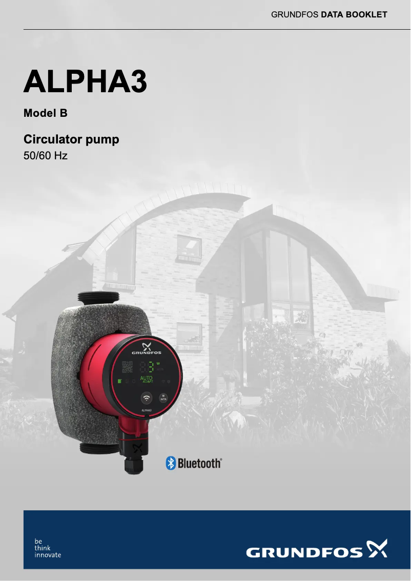 Page 1 of the manual Technical Sheet Grundfos Alpha3