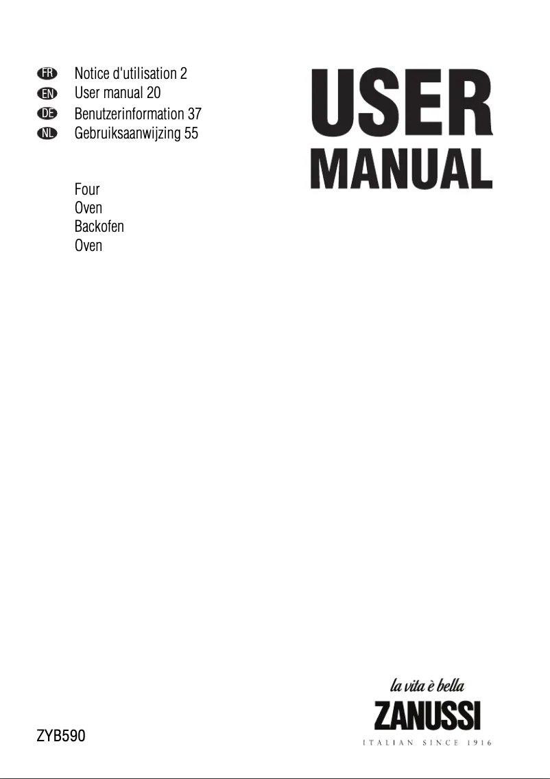 Page 1 of the manual User Manual Zanussi ZYB590X