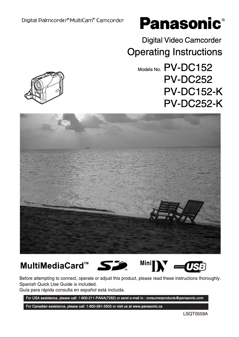 First page image of the manual for PV-DC252