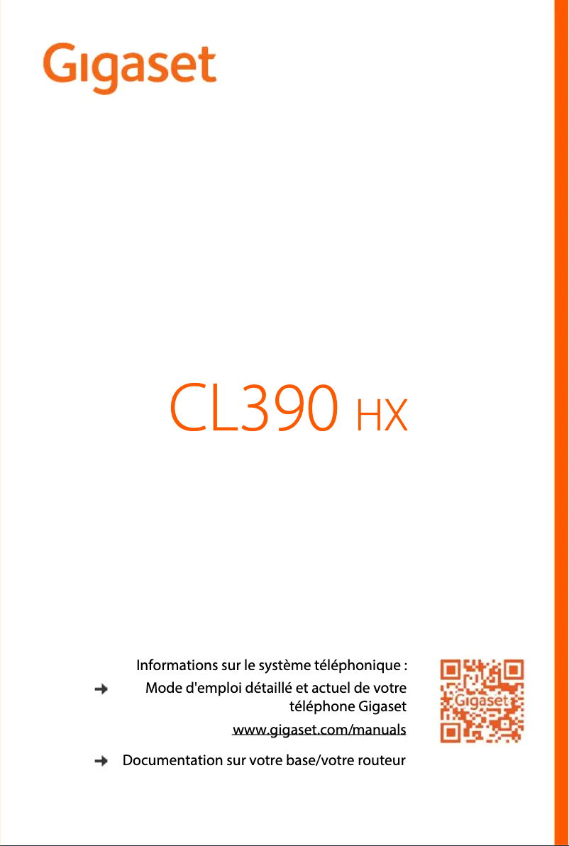 Page 1 of the manual User Manual Gigaset CL390HX