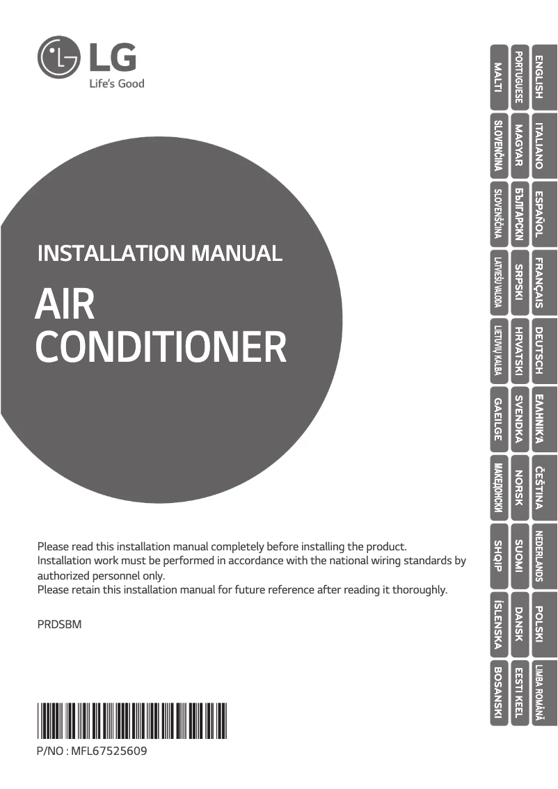 First page image of the manual for PRDSBM