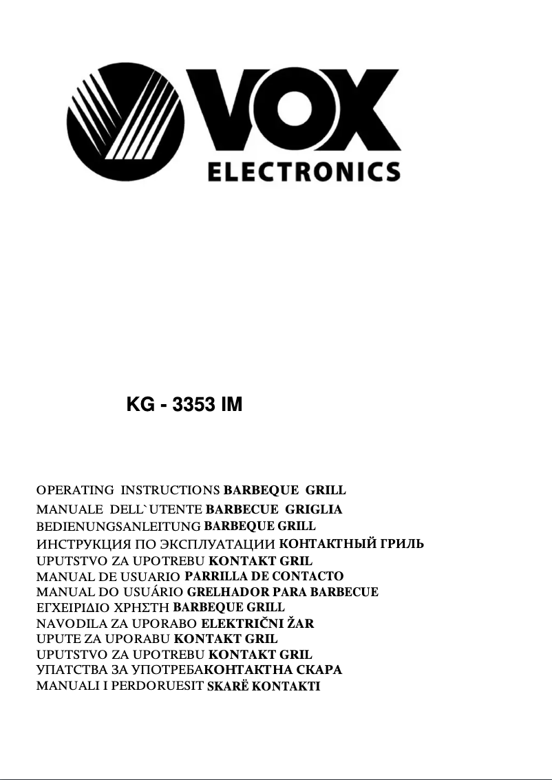 Page 1 of the manual User Manual VOX KG3353
