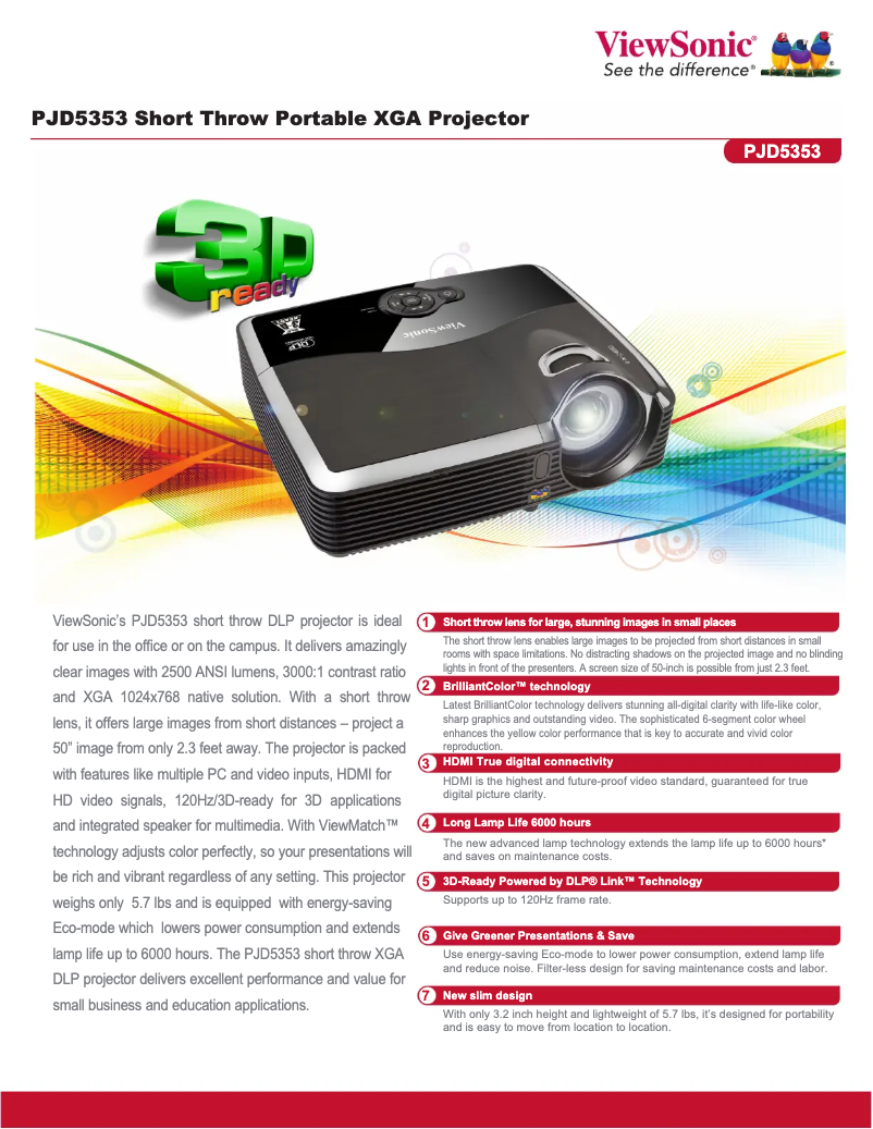 Image de la première page du manuel de l'appareil PJD5353