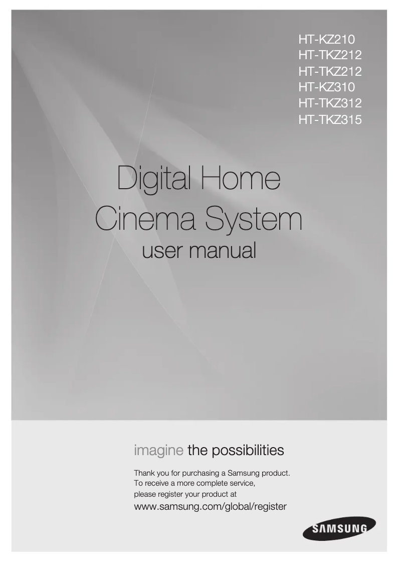 Page 1 of the manual User Manual Samsung HT-KZ310