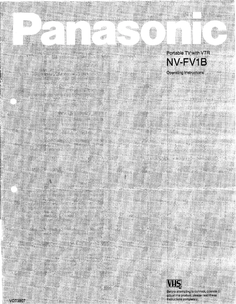 Page 1 of the manual User Manual Panasonic NV-FV1B