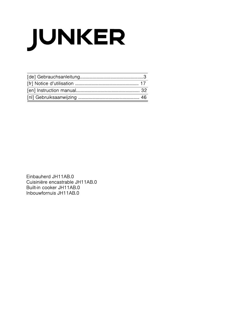 First page image of the manual for JH11AB50