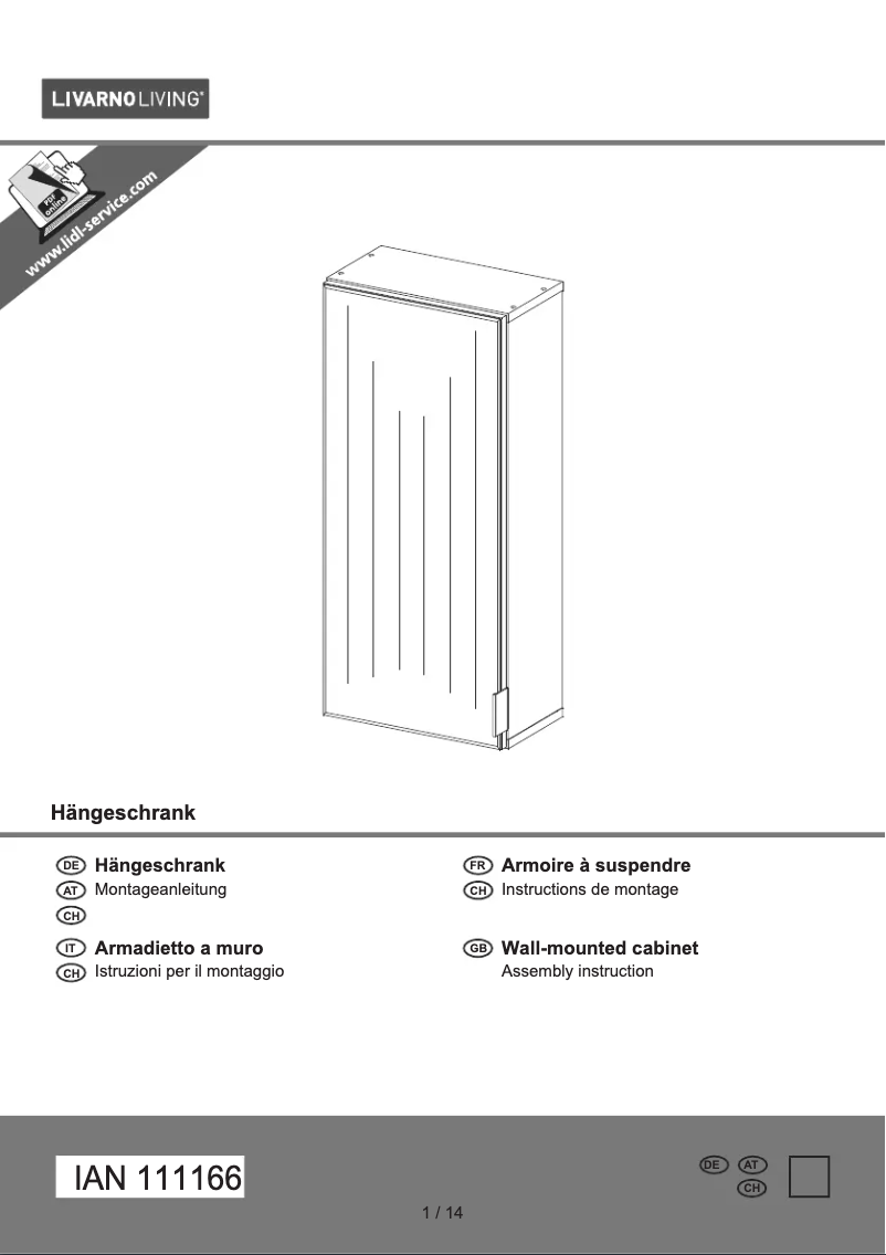 First page image of the manual for IAN 111166