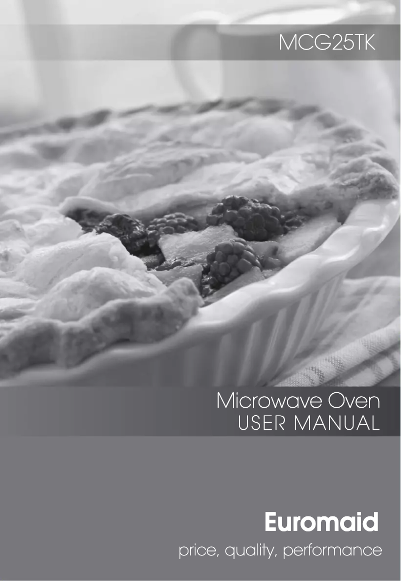 First page image of the manual for MCG25TK