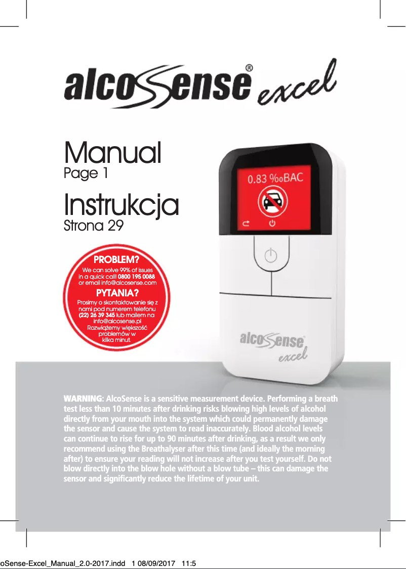 First page image of the manual for Excel