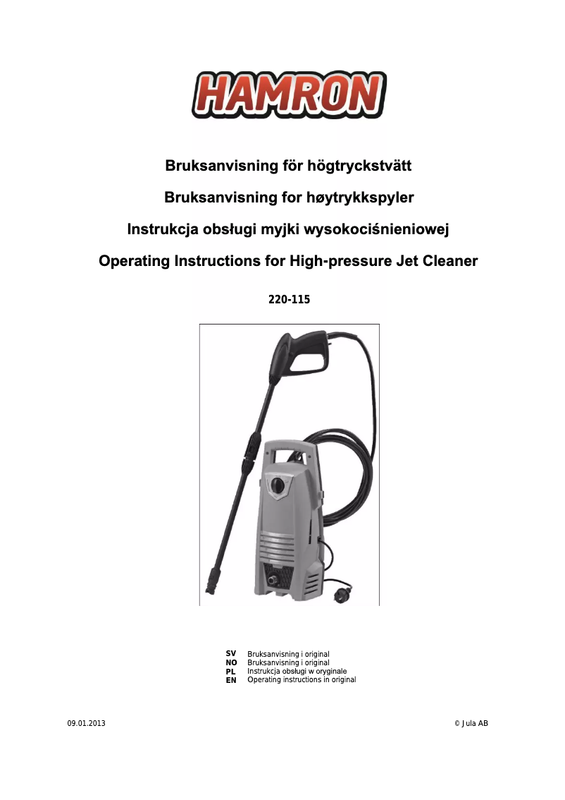 First page image of the manual for 220-115