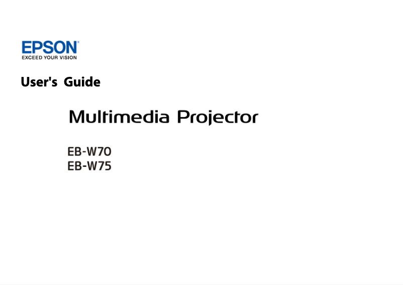 Image de la première page du manuel de l'appareil EB-W70