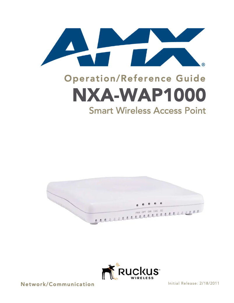 Page 1 of the manual User Manual AMX NXA-WAP1000