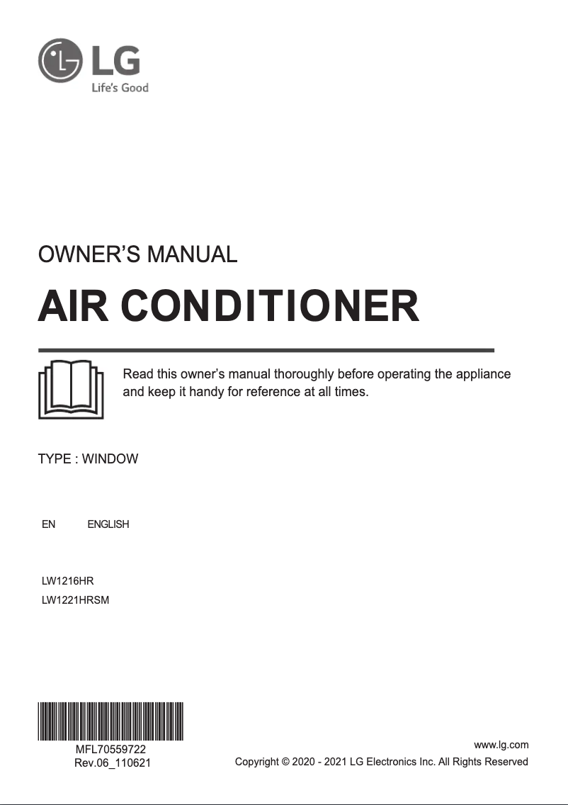 Page 1 of the manual User Manual LG LW1221HRSM