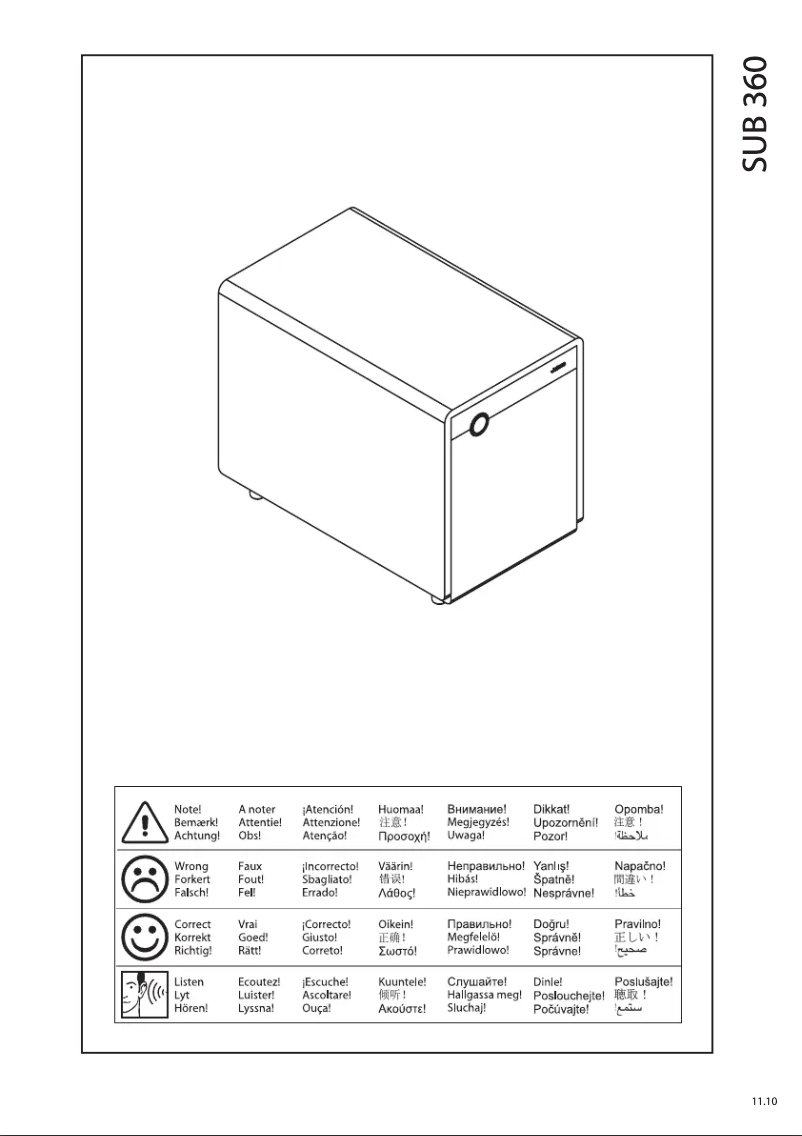 Page 1 of the manual User Manual Jamo SUB 360