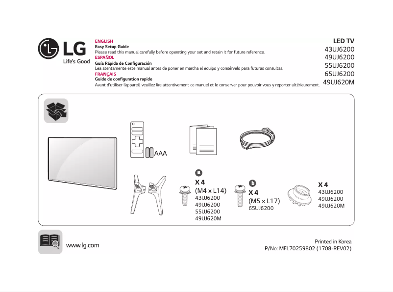 Page 1 of the manual User Manual LG 49UJ6200