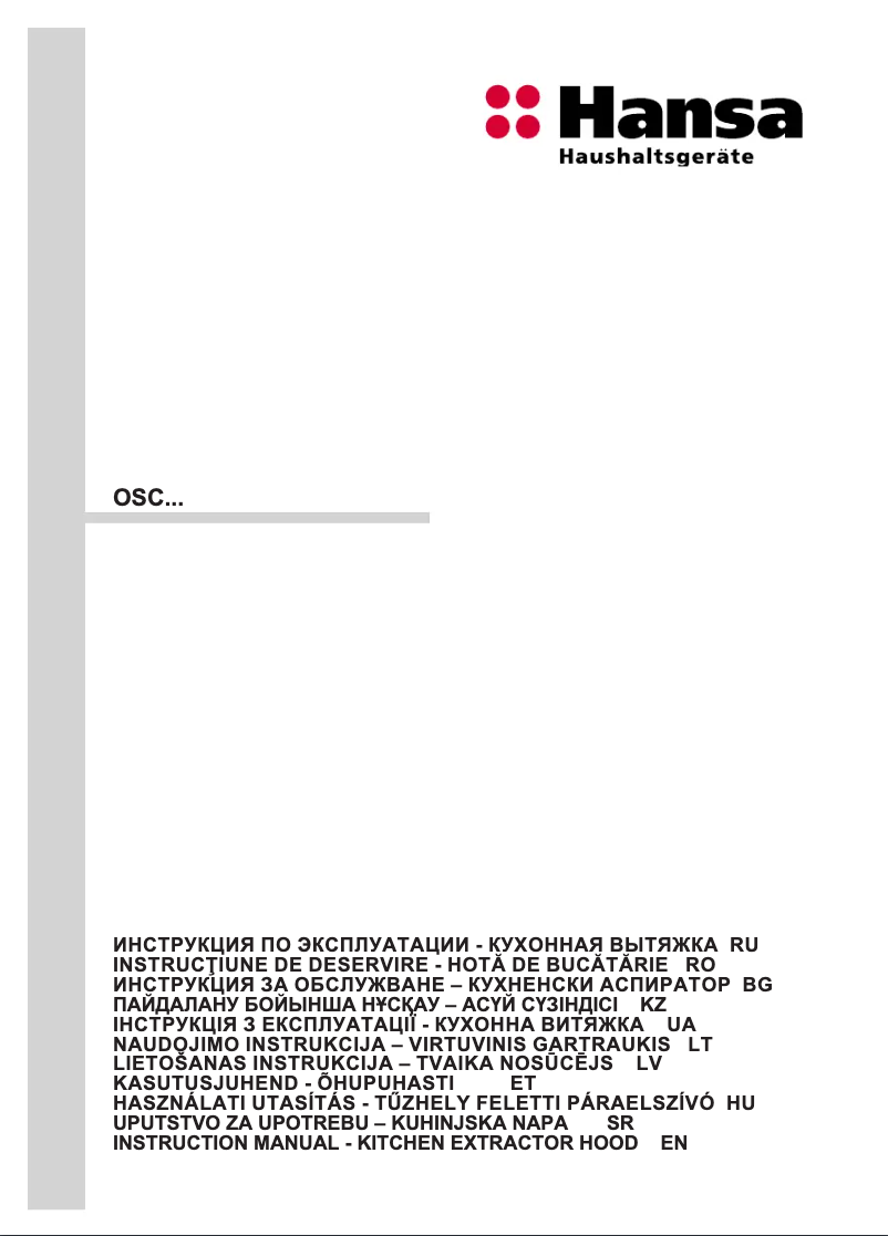 Page 1 of the manual User Manual Hansa OSC6118WH