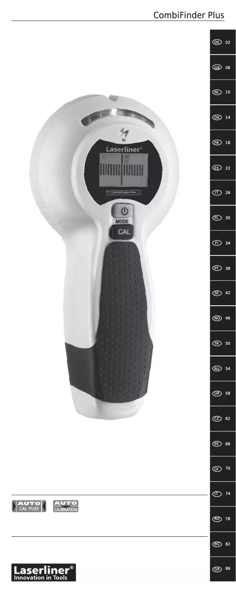 Page 1 of the manual User Manual Laserliner 080.955A