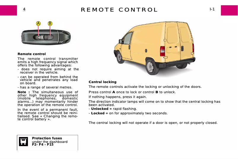 Page 1 de la notice Manuel utilisateur Peugeot Expert (2001)