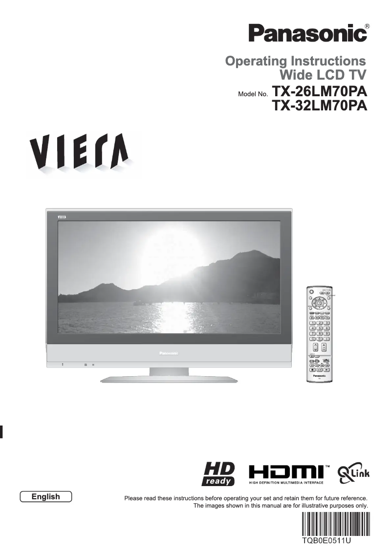 First page image of the manual for Viera TX-26LM70PA