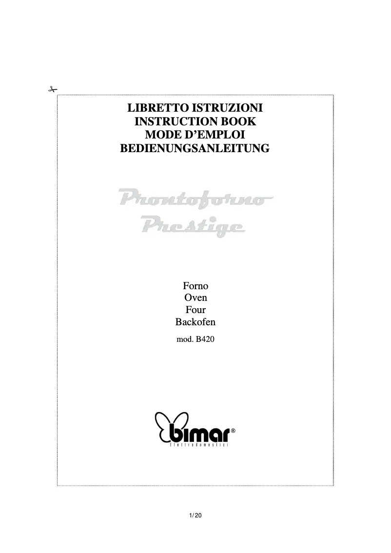 First page image of the manual for B420