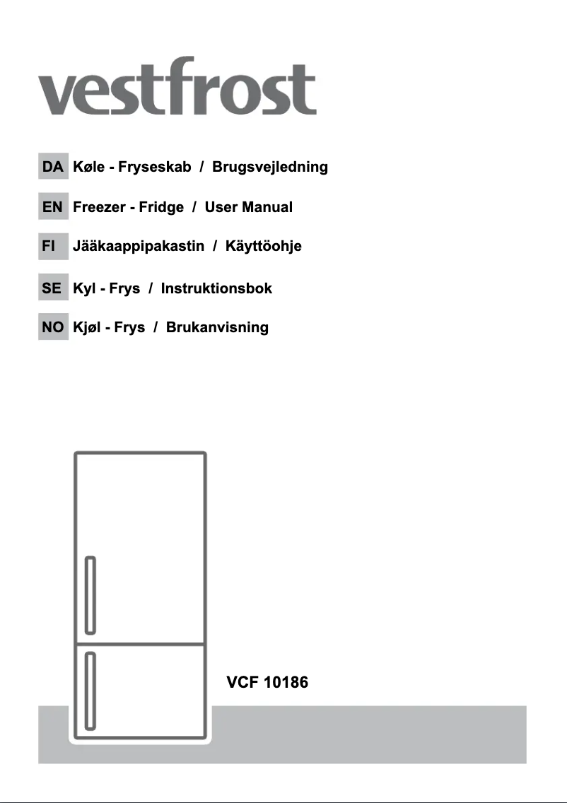 Page 1 of the manual User Manual Vestfrost VCF 10186