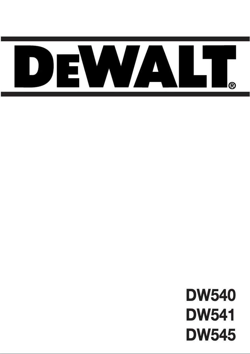 First page image of the manual for DW541
