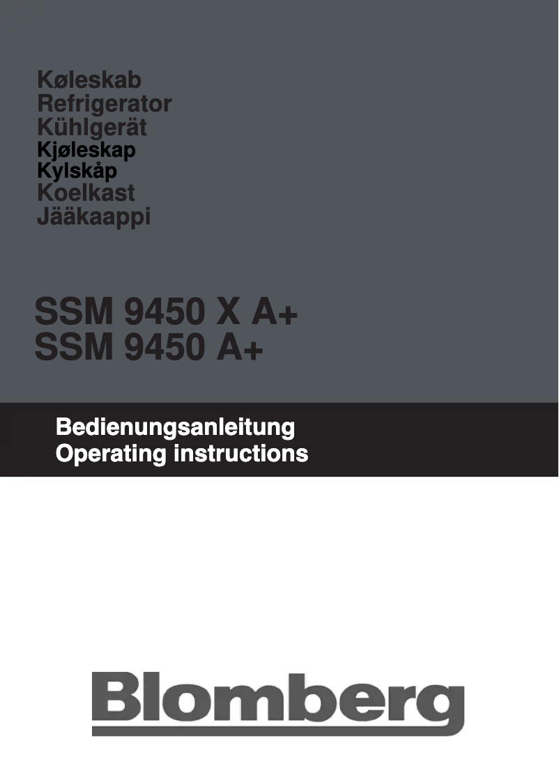 First page image of the manual for SSM 9450