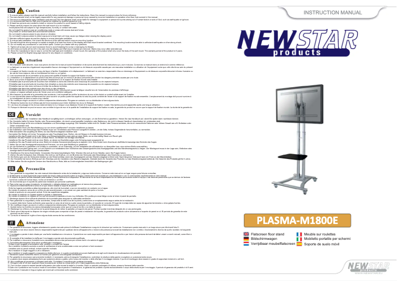 First page image of the manual for PLASMA-M1800E