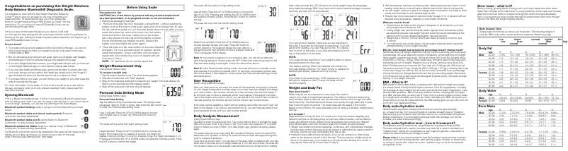 Page 1 of the manual User Manual Conair Body Balance Bluetooth Diagnostic Scale